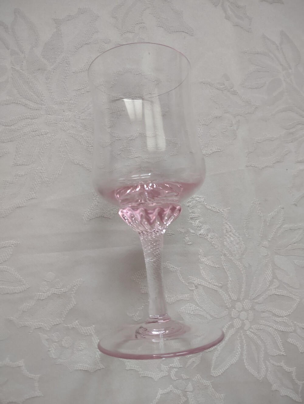Pale Pink Coral Glasses Tulip Stemmed Goblet MCM